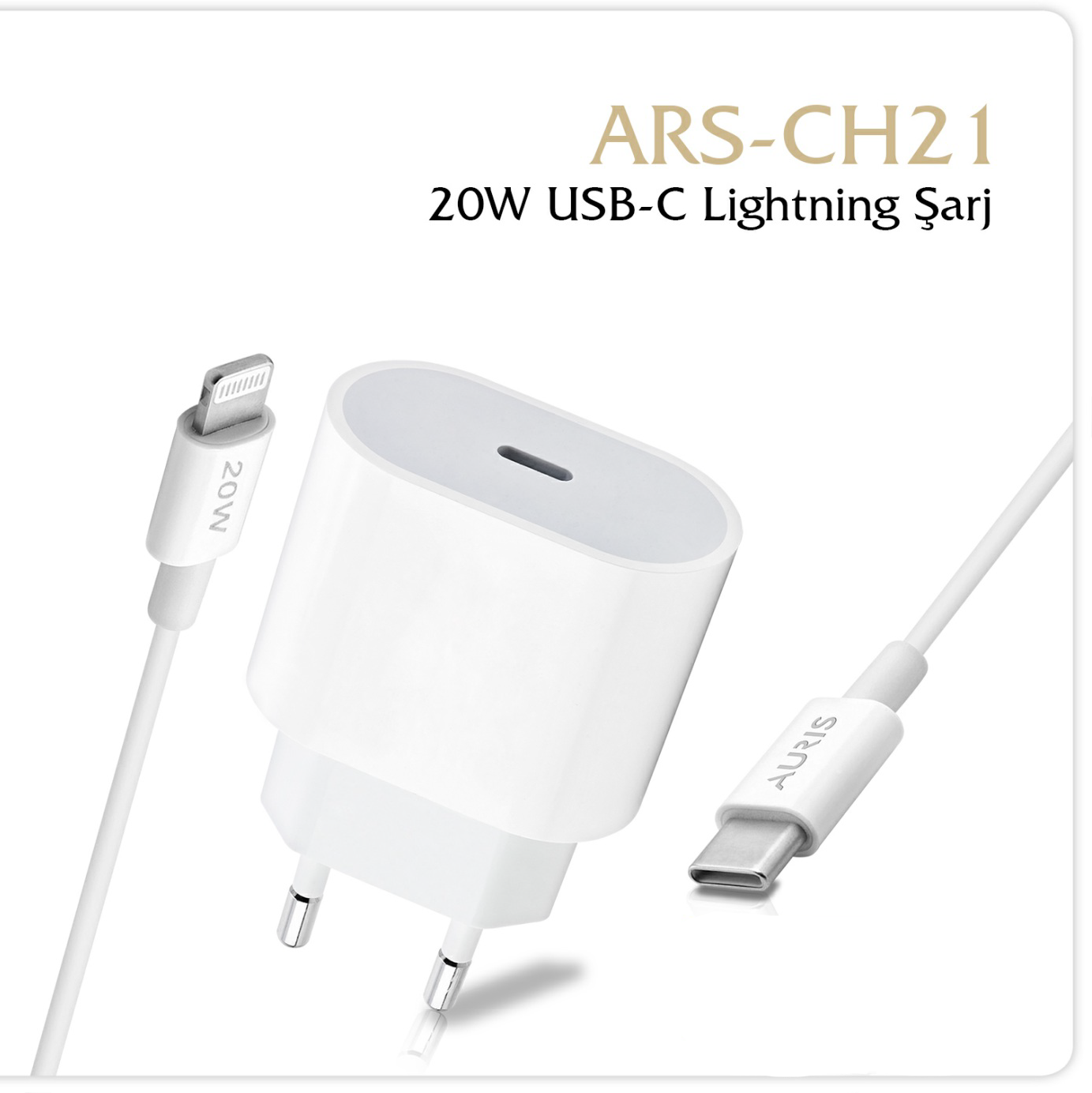 AURİS CH21 20W Lightning Şarj Seti 100cm iPhone Uyumlu